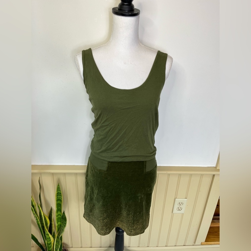 Juicy Couture Y2K Green Terry Cloth Mini Dress S Glitter Pool Lounge Vibe ‘00s